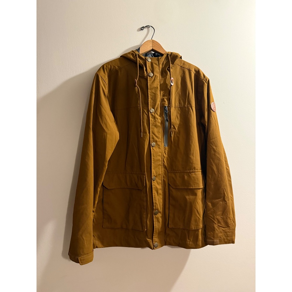Alpine Design Boulder Co Mens Hooded Jacket Brown Utility Parka Coat Medium